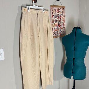 Maeve Beige High-Waisted Trousers